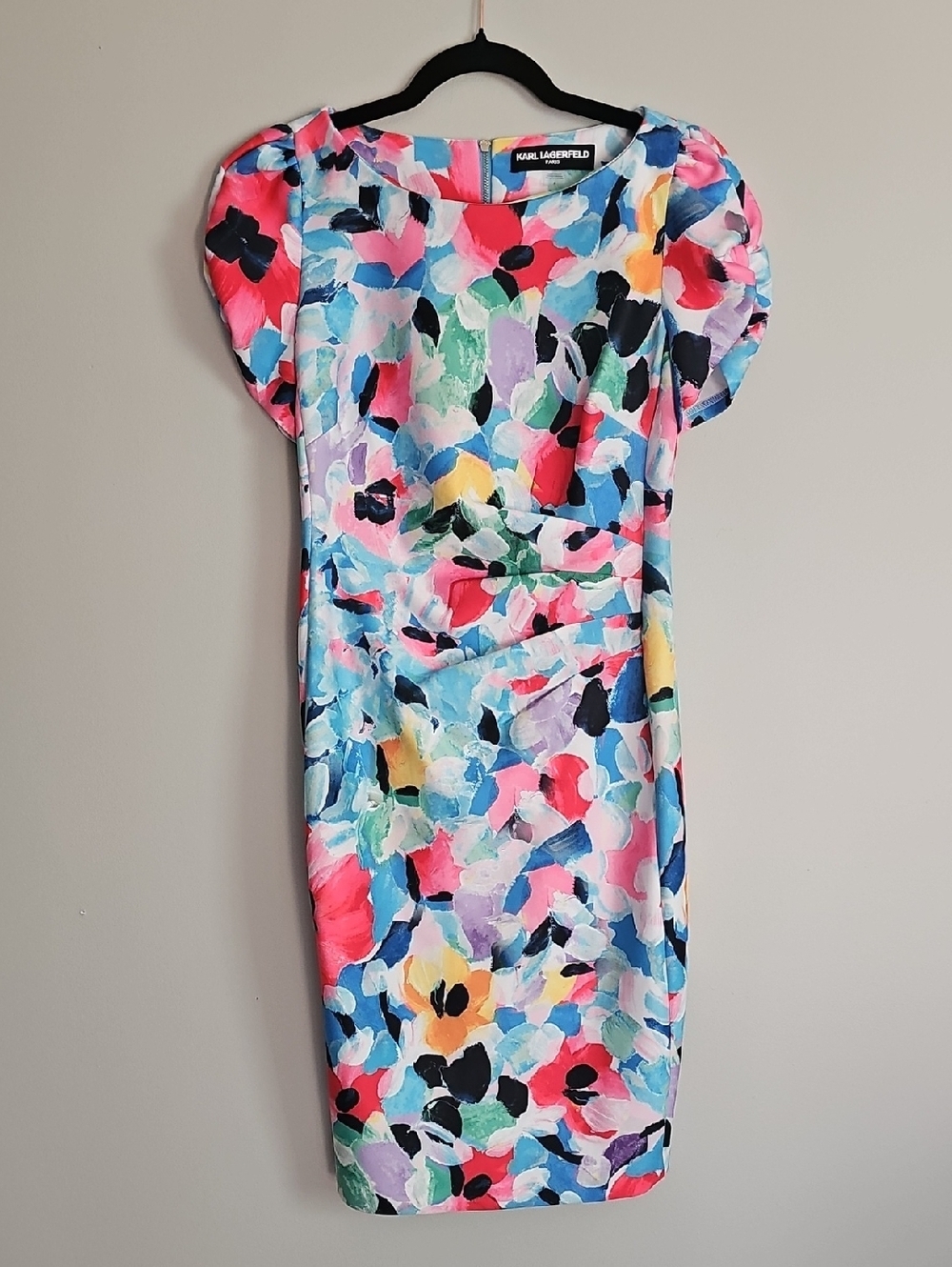 Karl Lagerfeld Multicolor Floral Midi Dress - Pink, Blue, Yellow